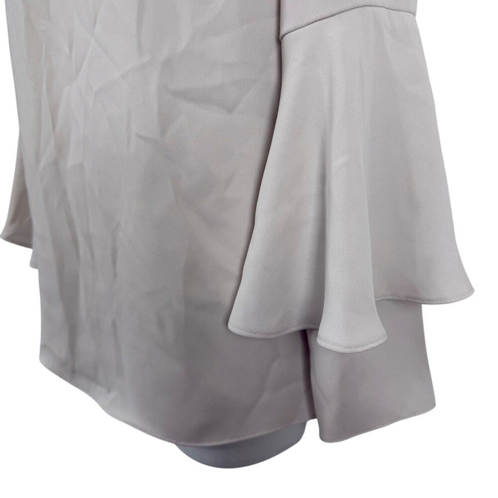 Chicos Bell Flare Sleeve Ecru Neutral Blouse Top Shirt Career sz 0 / 4 / 6 - Picture 8 of 16